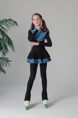 Girls' Figure Skating Thermo Overall with Skirt - Lina Sapphire