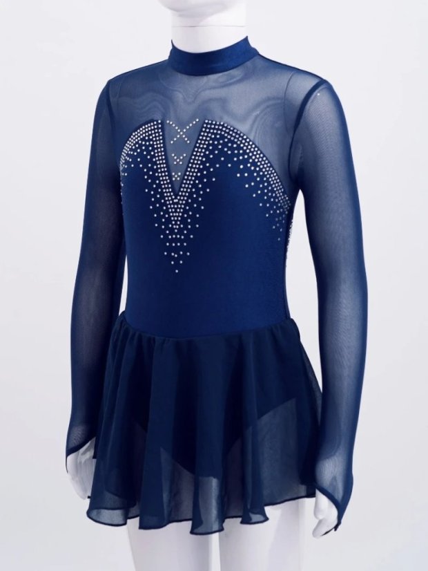 knee length dresses for ladies Competition Figure Skating Dress Pink Long Sleeves with Crystals BSU20 –  Boutique Step Up