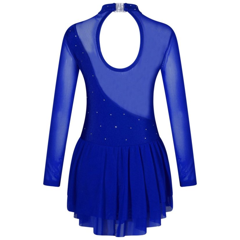 solid color competition figure skating dress with rhinestones | zendaya