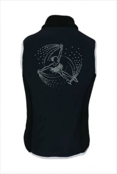 Insulated vest ICE with silver rhinestones