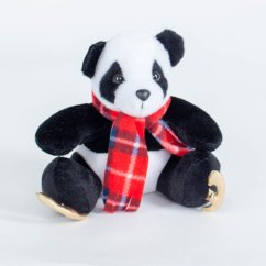 Plush skating panda with scarf