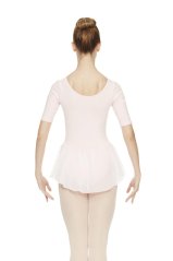 Short Sleeve Skirted Ballet Dress for Girls in Cotton Fabric