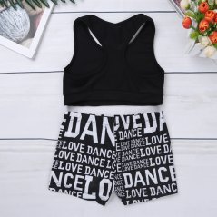 Set crop top a kraťasy Love Dance