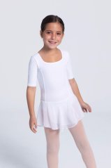 Short Sleeve Skirted Ballet Dress for Girls in Cotton Fabric