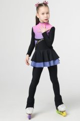 Girls' Figure Skating Thermo Overall with Skirt - Lina Orchid