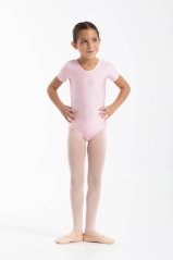 Short Sleeve Leotard for Girls - Shiny Lycra