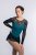 Green figure skating dress with mesh