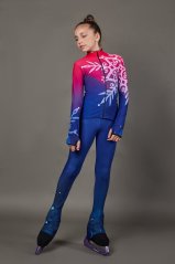 Figure Skating Outfit Two Pieces set PINK SNOWY