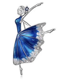 Elegantní dámská brož modrá baletka