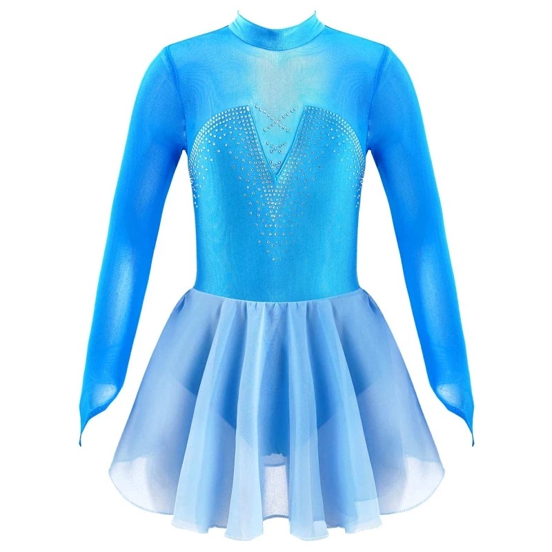 knee length dresses for ladies Emerald Figure Skate Dress - JRF22011-E
