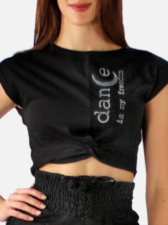 Crop top „Dance is my freedom“ 100% bavlna