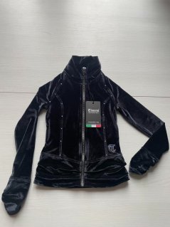 Sametová bunda na zip s krystaly Black