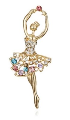 Elegantní dámská brož zlatá baletka