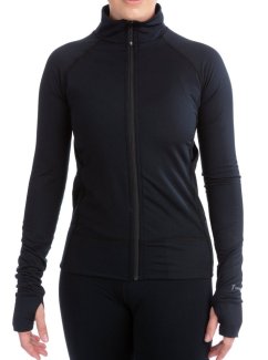 Schwarze Tech-Jacke mit Daumenschlitz