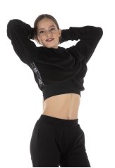 Black Teddy plush cropped sweatshirt
