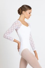 BODYMERBLON ML Ballet Leotard with Long Lace Sleeves