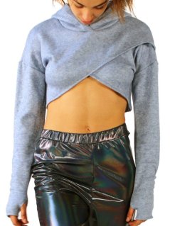 Crop Shrug mikina s kapucňou