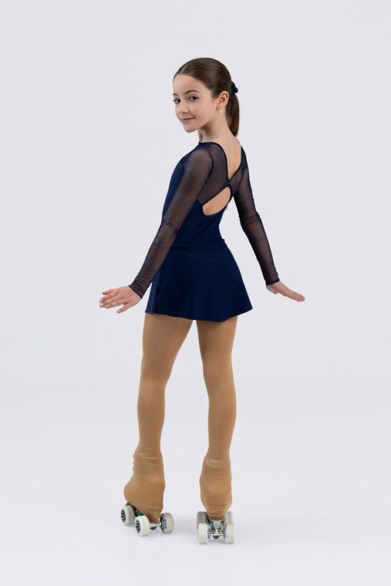 Gladis Blue Skating Dress  Glitter Mesh Elegance with Scrunchie | zendaya  - Size: 12