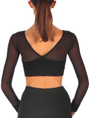 Elegant crop top with sheer sleeves