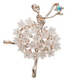Třpytivá dámská brož tanečnice s květy