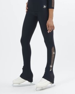 Leggings with glittery transparent insert