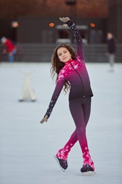 Figure Skating Outfit Two Pieces Set - PINK TORELLA - Jacket & Pants