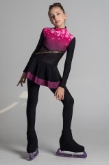 Girls' Figure Skating Thermo Overall with Skirt - Pink Torella
