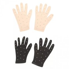 Soutěžní rukavičky s kamínky černé/tělové