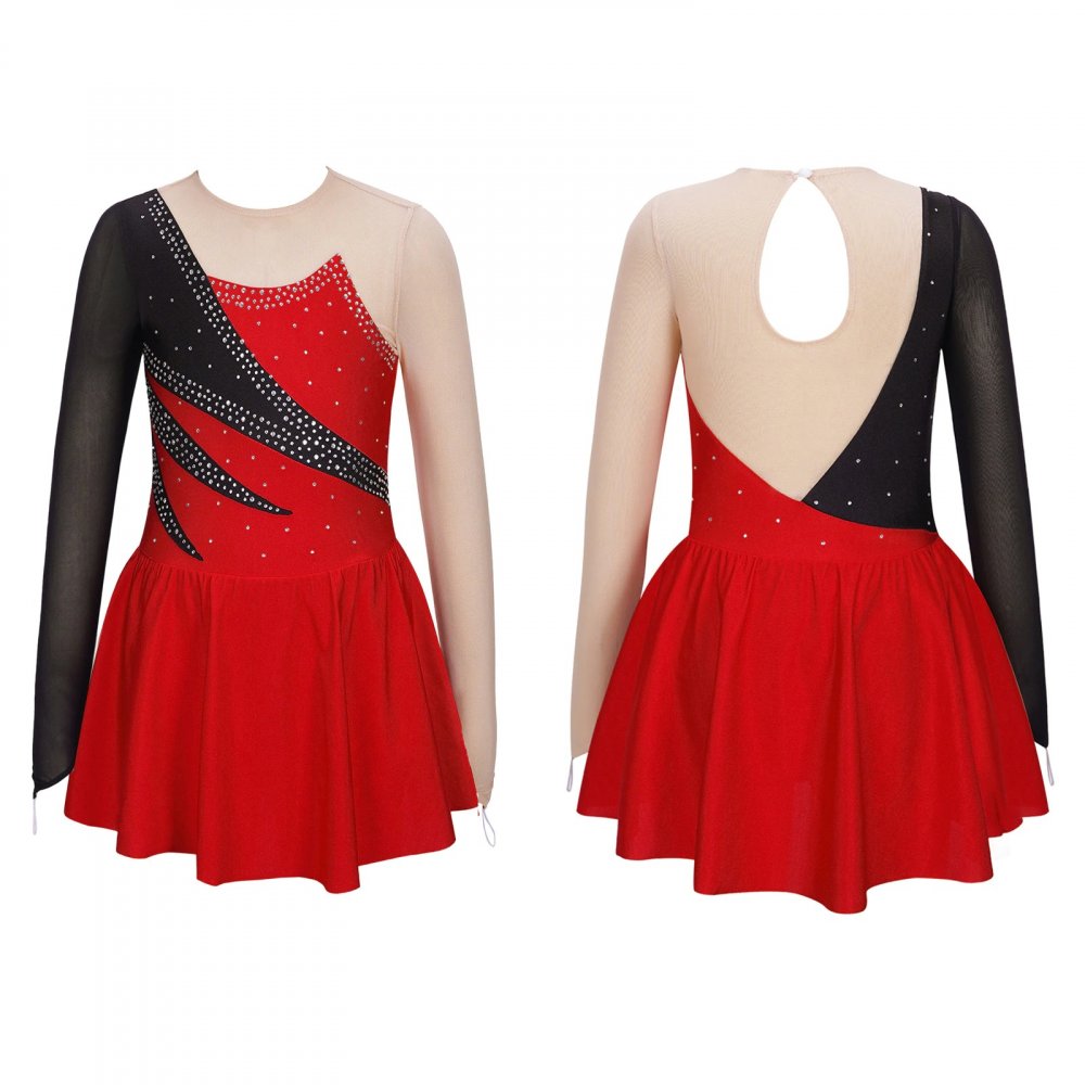 strapless open back dress Competition Skating Dress Spanish Theme Black Red BSU12595 – Boutique Step  Up