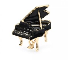 Black gold Piano brooch