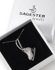 Silberne Halskette mit Diamond Skate-Anhänger