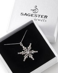 Silberne Halskette mit Schneeflockenanhänger