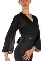 Bolero with kimono sleeves made of stretch tulle