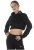 Čierna plyšová crop top mikina Teddy