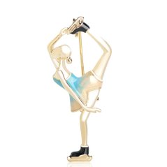 Funmor Blue Enamel Skater Figure Brooches For Women Girl Gifts Sports Gymnastics Bag Scarf Clips lovely Funmor Blue Enamel Skater Figure Brooches For Women Girl Gifts Sports Gymnastics Bag Scarf Clips lovely