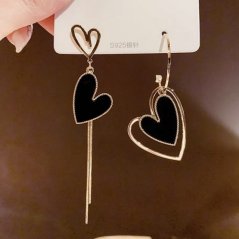 Elegante Ohrringe HERZ schwarz gold