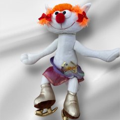 Plush skater in a skirt with bows